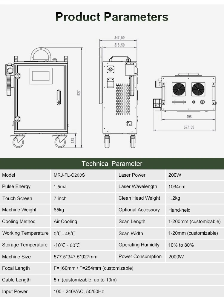 200W luggage-type laser parameters 200W luggage-type laser parameters