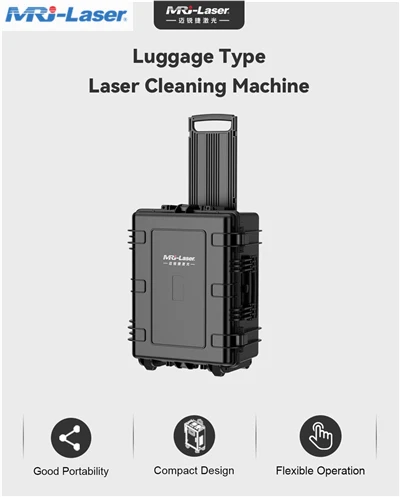 Mala-máquina de limpeza a laser pulsado tipo 500W para limpeza de moldes